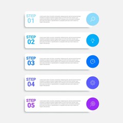 Fototapeta na wymiar timeline infographic design with icons and 5 options or steps. infographics for business concept