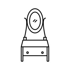 Black line icon for Dressing Table