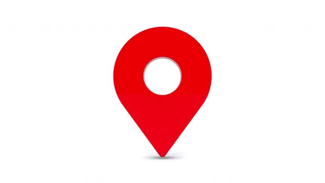 3D animation of Location map pin gps pointer marker