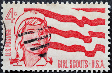 UNITED STATES - CIRCA 1962: a postage stamp from UNITED STATES , showing a portrait of a Senior...