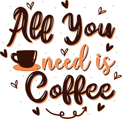 Coffee t shirt design vector, coffee vector, coffee typography art