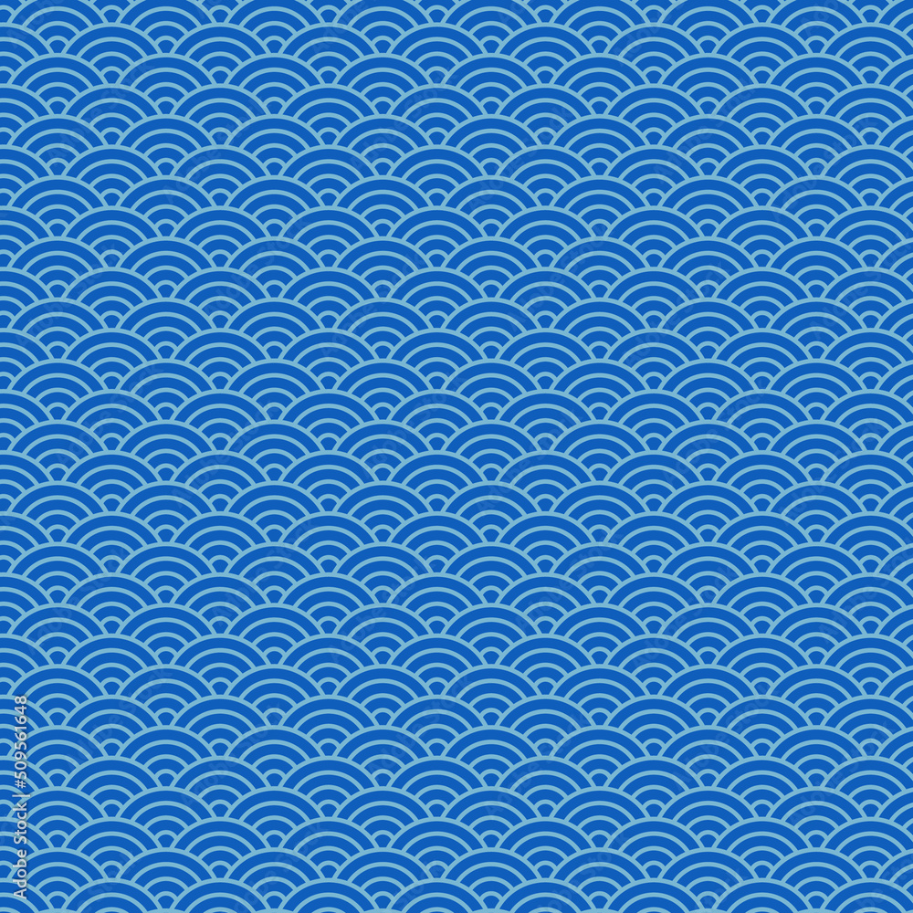 Poster wave crest pattern inspired by traditional japanese geometrical patterns. abstract vector design. bl