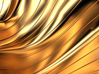 Fototapeta premium Gold metal background with waves and lines
