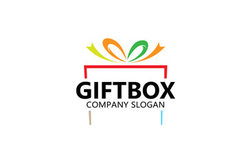 Creative Colorful Gift Box Package Abstract logo Symbol Vector Icon Design Illustration