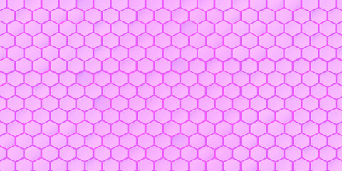 Pink background and white hexagon