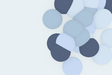 Orb 3d illustration. Organic bubbles background. The modern shape of molecule structure