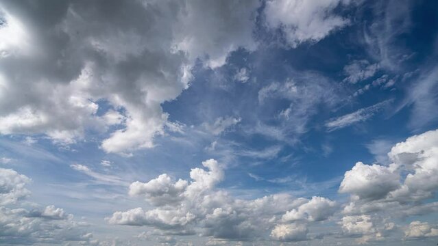 Beautiful Endless Clouds in the Daylight Skies Seamless. Looped 3d Animation Flying Above the Cumulus Clouds with 4k 4096 2304