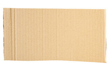 Brown Cardboard paper piece isolated on white background