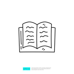 book drawing doodle line icon