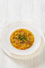 Finnish split pea soup Hernekeitto with pork meat