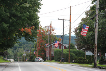 Typical american village in autum