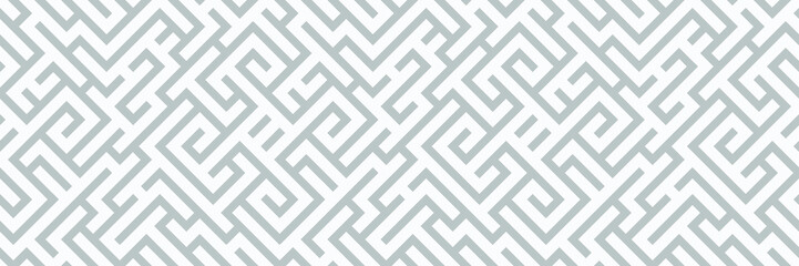 Vector widescreen seamless background. Maze backdrop. Labyrinth illustration.