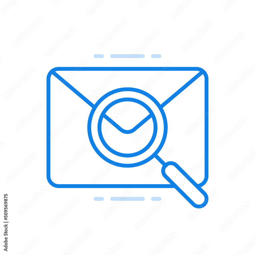 Poster online messaging analysis vector line icon. social analytics web correspondence and censoring notifi
