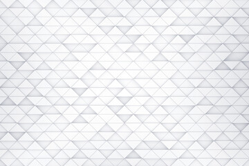 Fototapeta premium Abstract white background with triangles grid. Small mosaic cells random up down move 3d illustration