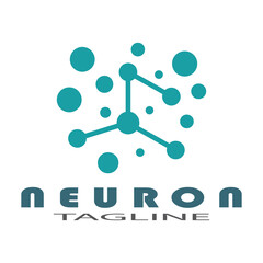 Neuron logo or nerve cell logo design illustration template icon with vector concept