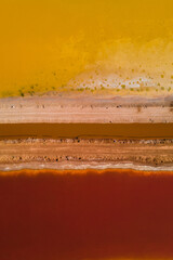 An aerial view of Hutt Lagoon, Western Australia, colorful lake. 