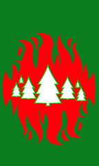 Forest Fire Day in USA vector illustration
