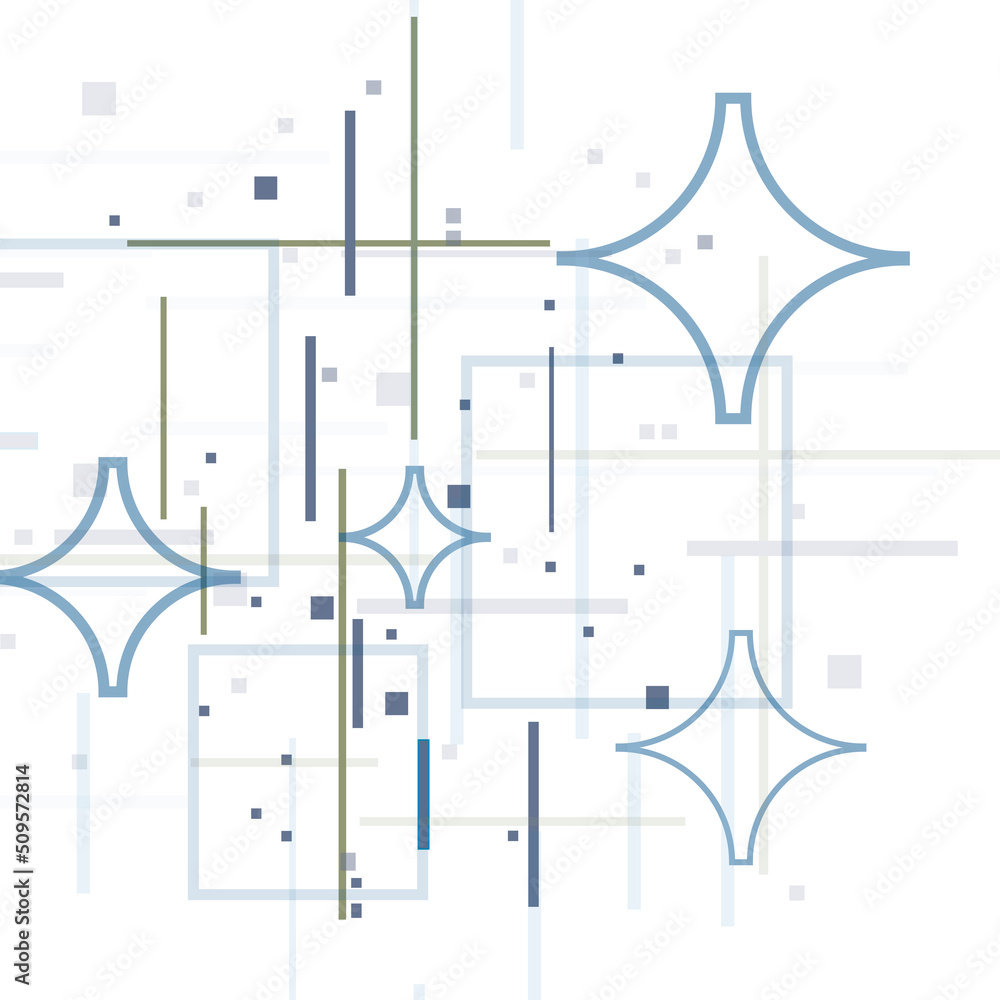 Poster Set of abstract shapes in soothing colors for modern design. Vector background