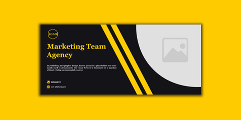 Digital Marketing  company business agency web banner facebook cover design template  - obrazy, fototapety, plakaty