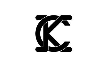 kc ck c k initial letter logo - obrazy, fototapety, plakaty