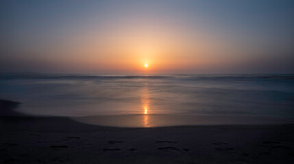Greeting the star king at dawn on Guardamar de Segura beach, Alicante, Spain