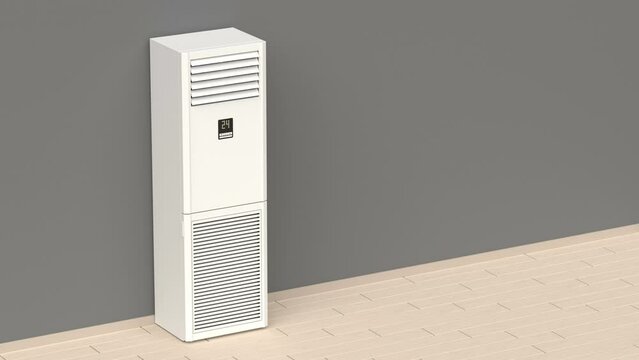 Big floor standing air conditioner in the room