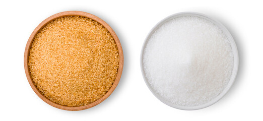 White and brown sugar