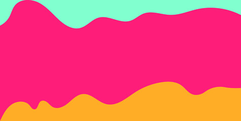 Obraz premium Trendy simple color gradient abstract background with dynamic wave line effect. paper cut shapes. Colorful carving art. Paper craft landscap