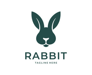 Rabbit silhouette logo design vector template