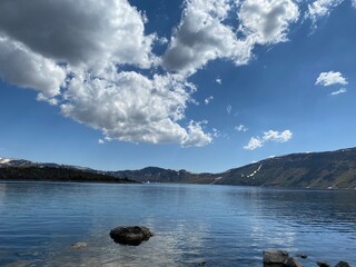 lake and mountains