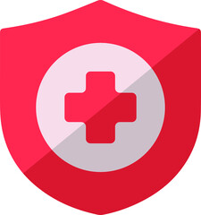 red health insurance icon. insurance icon vector from the miscellaneous collection. red medical health protection shield with cross