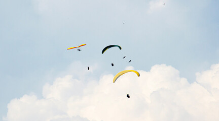 paragliding in the sky