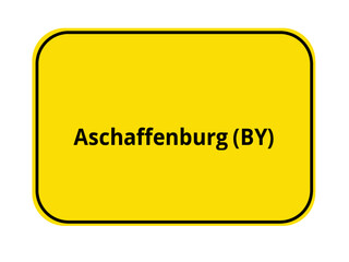 Ortseingangsschild - Aschaffenburg BY