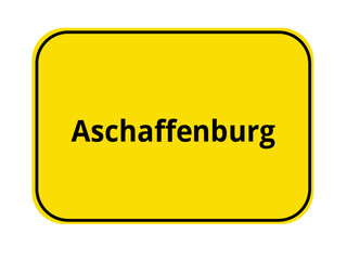 Ortseingangsschild - Aschaffenburg