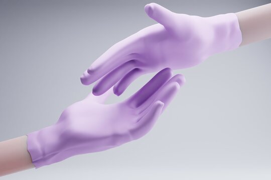 3D Render Medical Gloves