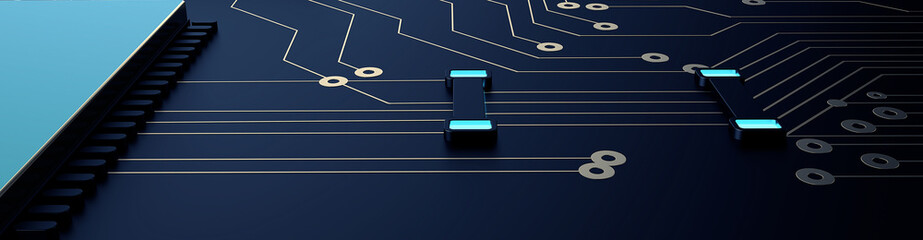 Technology background/Abstract technology background made of different element printed circuit board.  Printed circuit board in the server executes the data. 