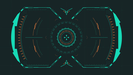 Futuristic crosshair for hud interface. Hi-tech aiming system. Vector illustration.