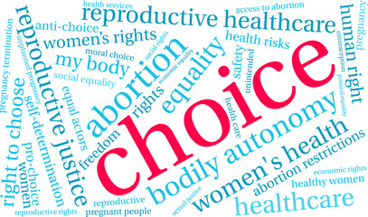 Choice Word Cloud on a white background. 