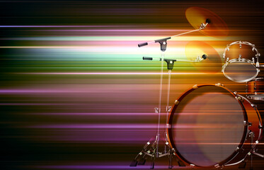 abstract dark blur music background with drum kit - 509576862