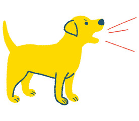 吠える犬のイラスト