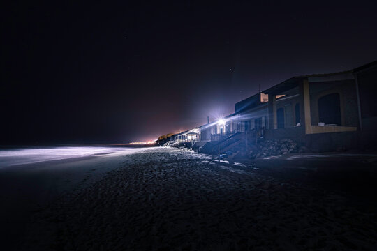 La Babilonia beach, old fishermen's houses, Guardamar del Segura, Alicante, Spain
