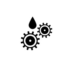 Cogwheel with oil drop vector icon