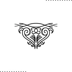 ornate border vector graphic isolated on white