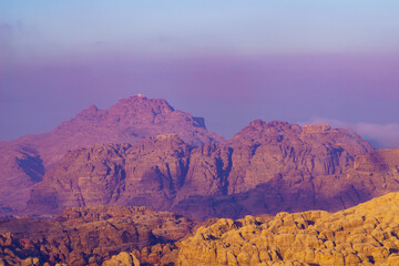 Sunrise view towards Jabal Harun Near Petra