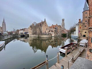Fototapeta na wymiar Dijver canal in Bruges, Belgium