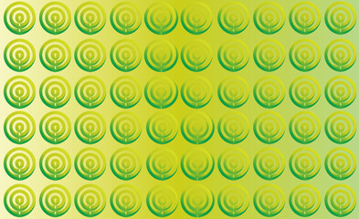 Abstract vector geometric background with spirals in green gradient color