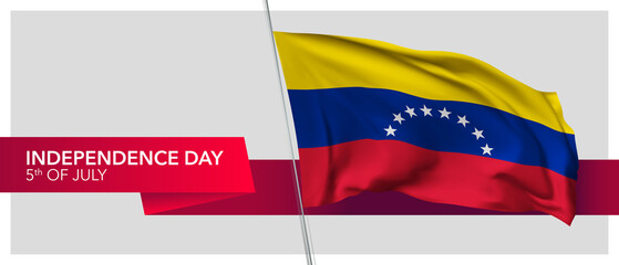 Venezuela independence day vector banner, greeting card.