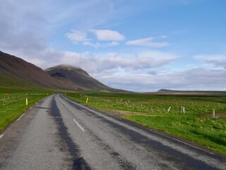 Fototapeta na wymiar Scenic Icelandic road in Snaefellsnes Peninsula. Iceland.