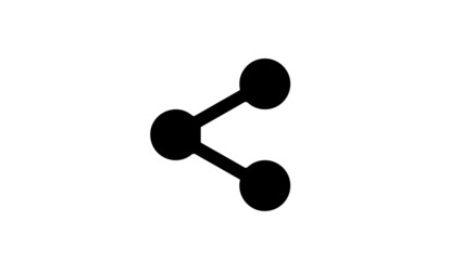 Share Symbol, Link Illustration, Flat Style Black Share Vector, Social Media Sharing Sign.
