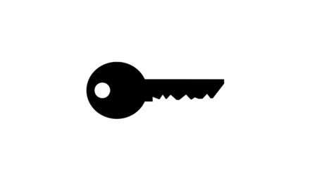 Key Silhouette Of Security Symbol, Lock Safety Icon, Key Symbol For Web Design Logo App Vector Illustration.



